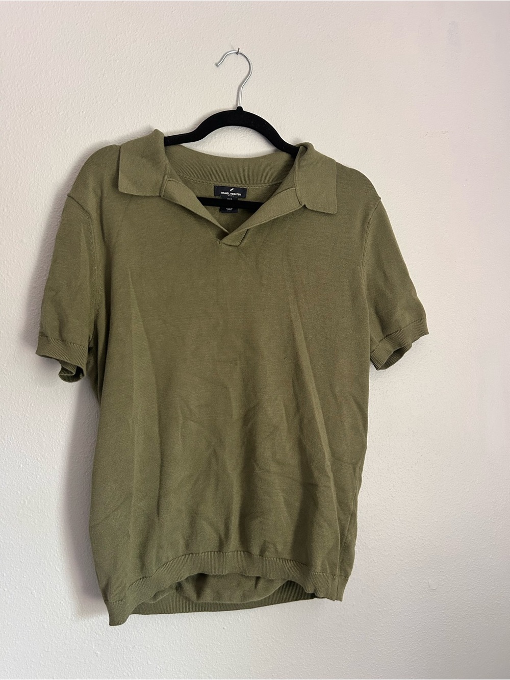 Daniel Hechter Olive Green Short-Sleeve Polo Sweater